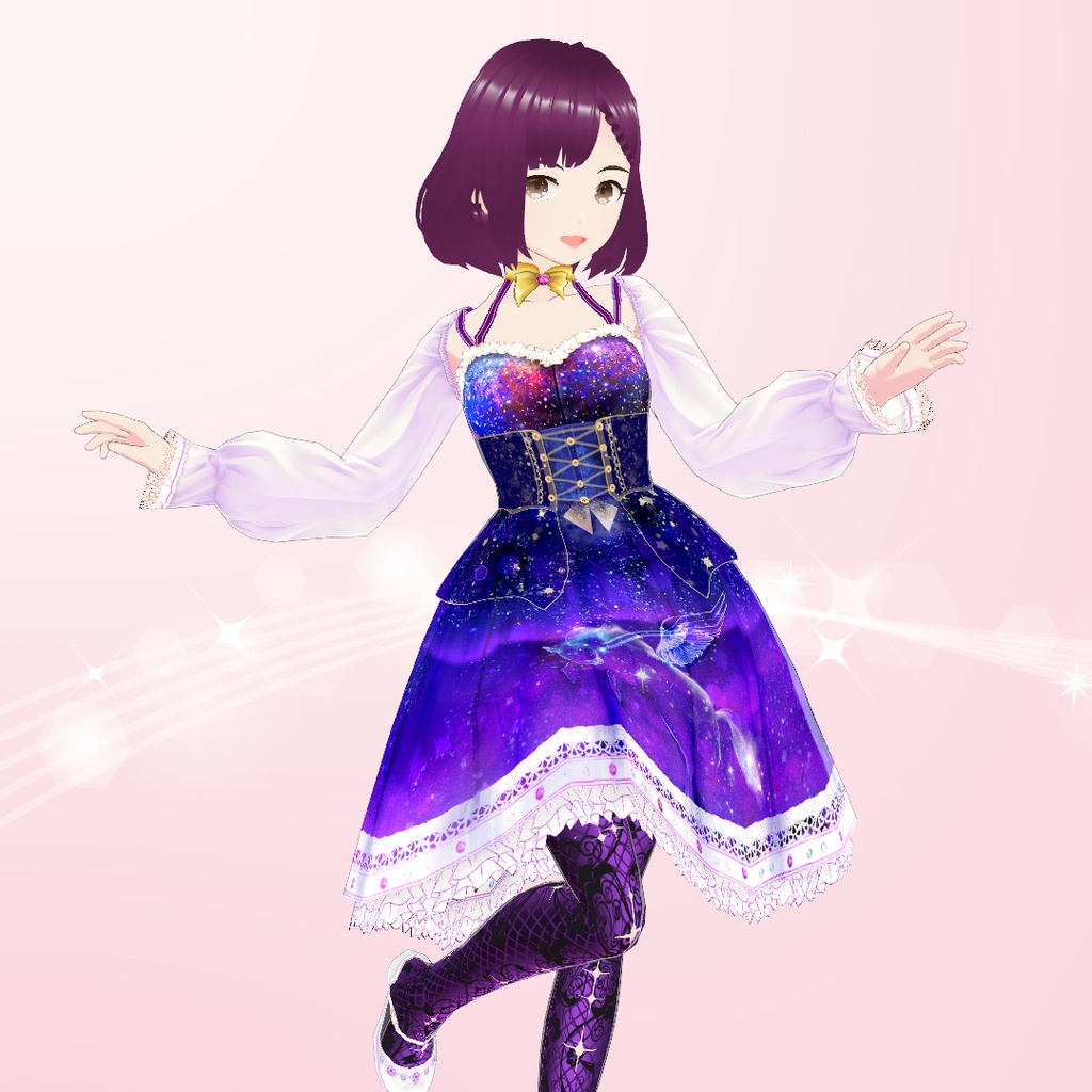 【VRoid】星空のファンタジードレス
