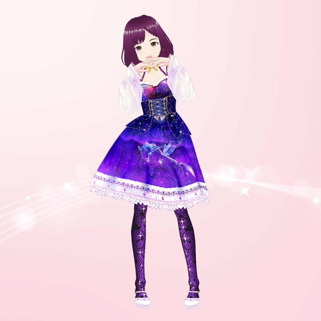 【VRoid】星空のファンタジードレス