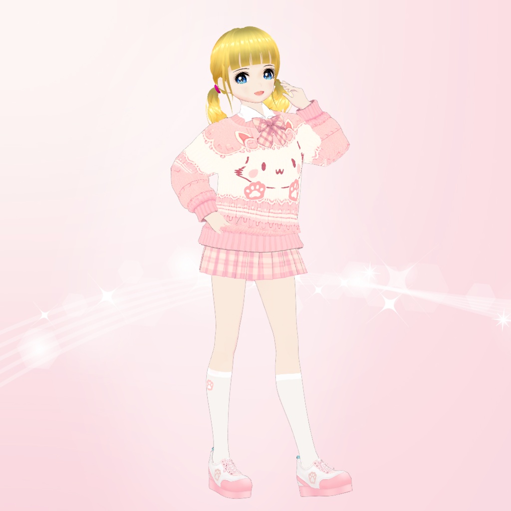 【VRoid】猫ちゃんセーターコーデセット