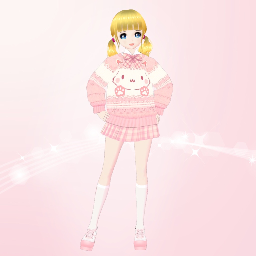 【VRoid】猫ちゃんセーターコーデセット