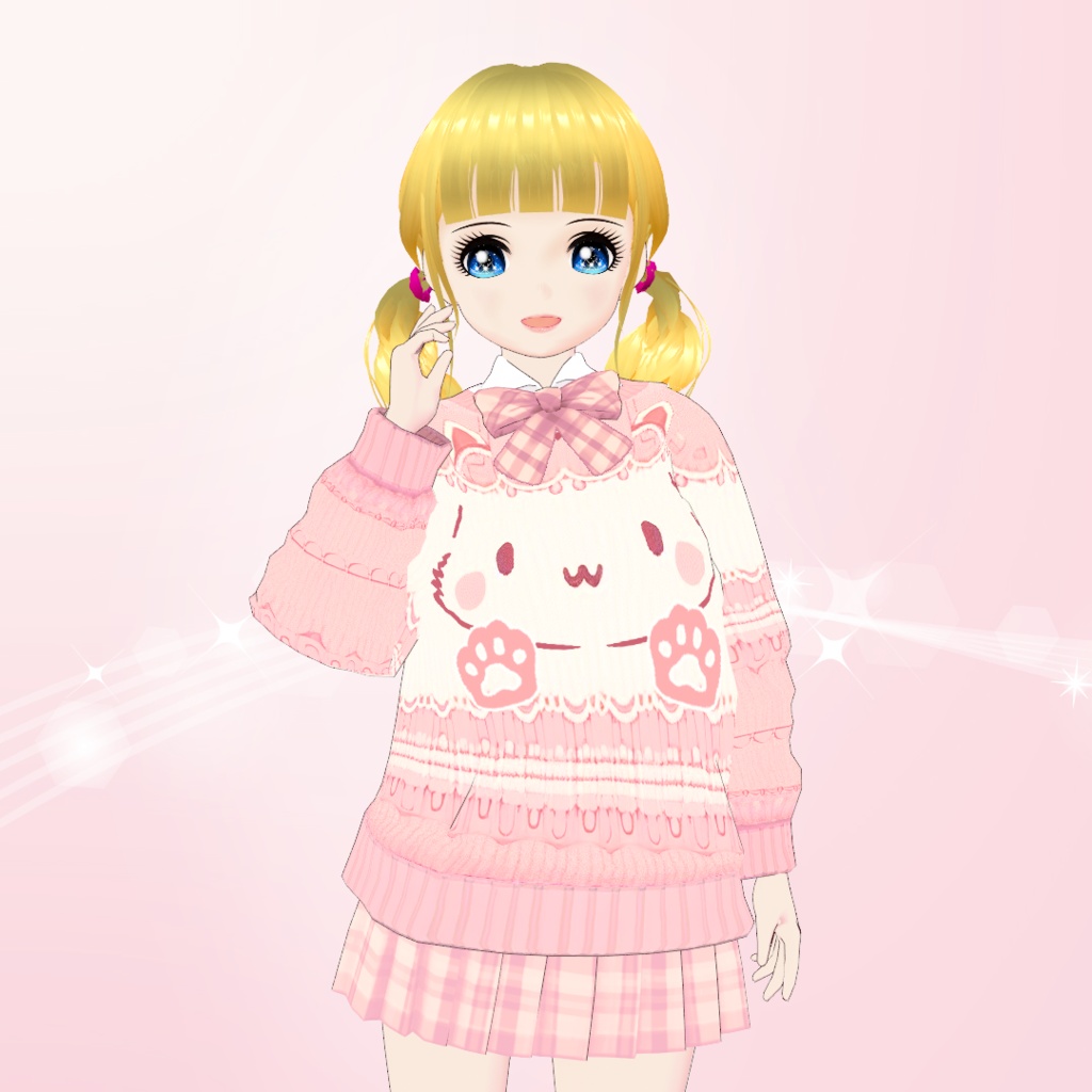 【VRoid】猫ちゃんセーターコーデセット