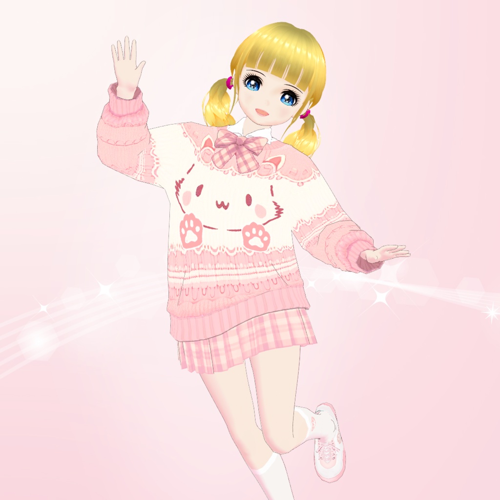 【VRoid】猫ちゃんセーターコーデセット