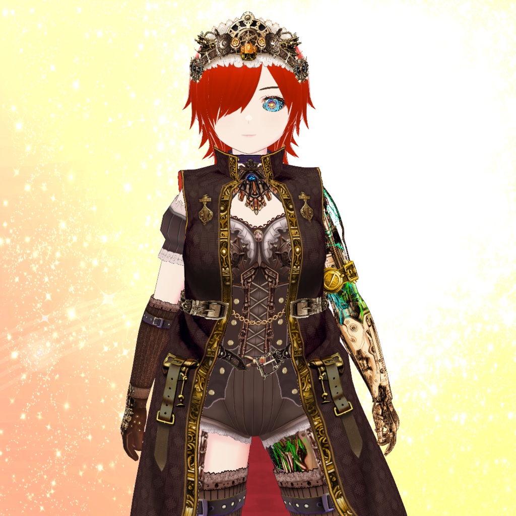 【VRoid】機械少女・スチームパンク転生セット