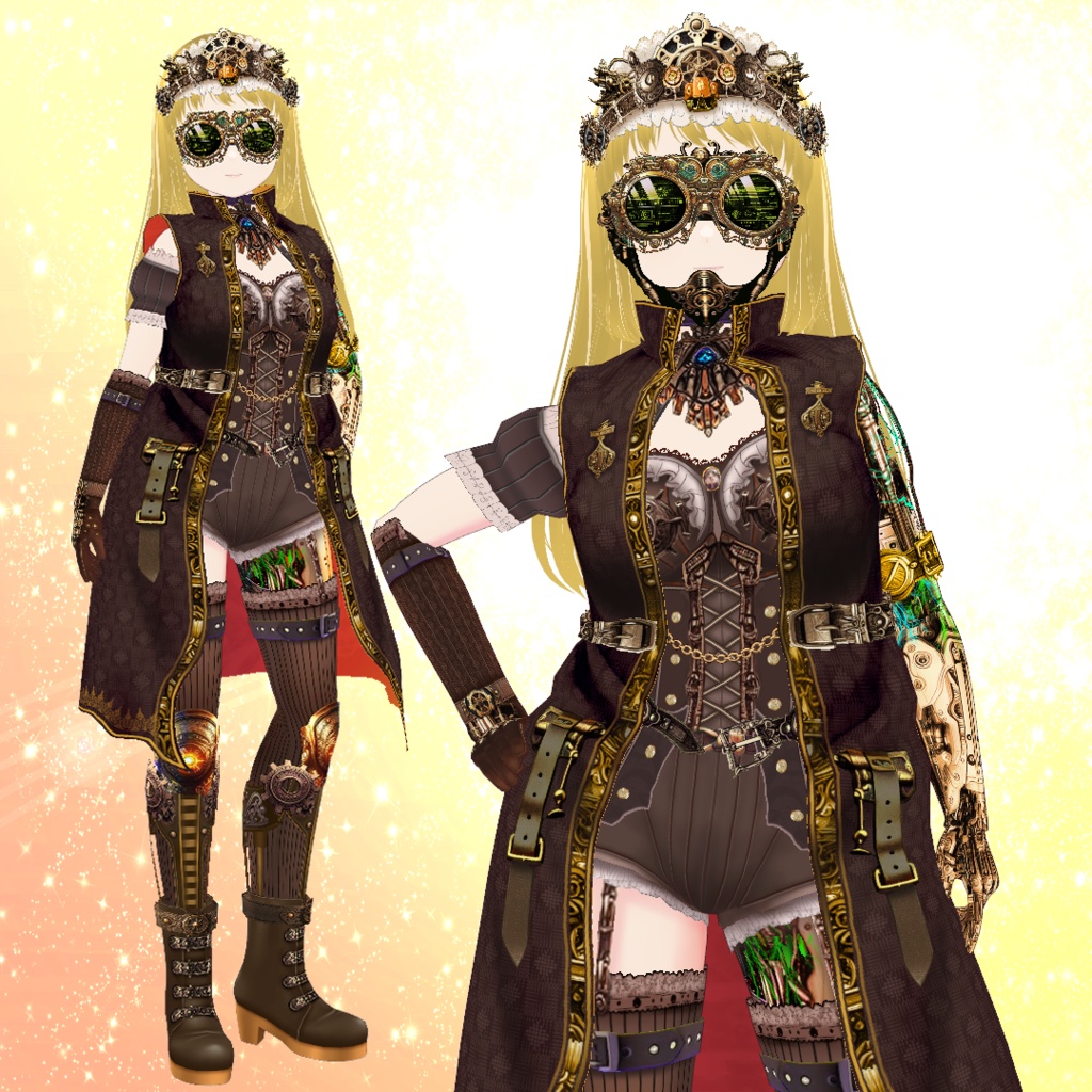 【VRoid】機械少女・スチームパンク転生セット