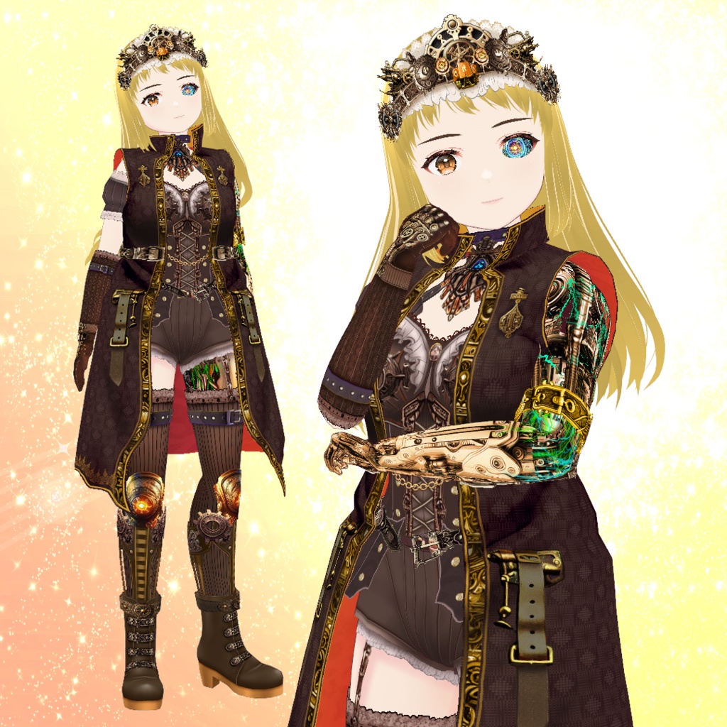 【VRoid】機械少女・スチームパンク転生セット