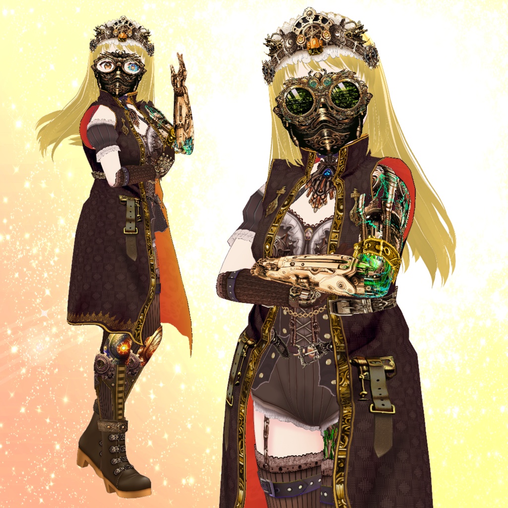 【VRoid】機械少女・スチームパンク転生セット