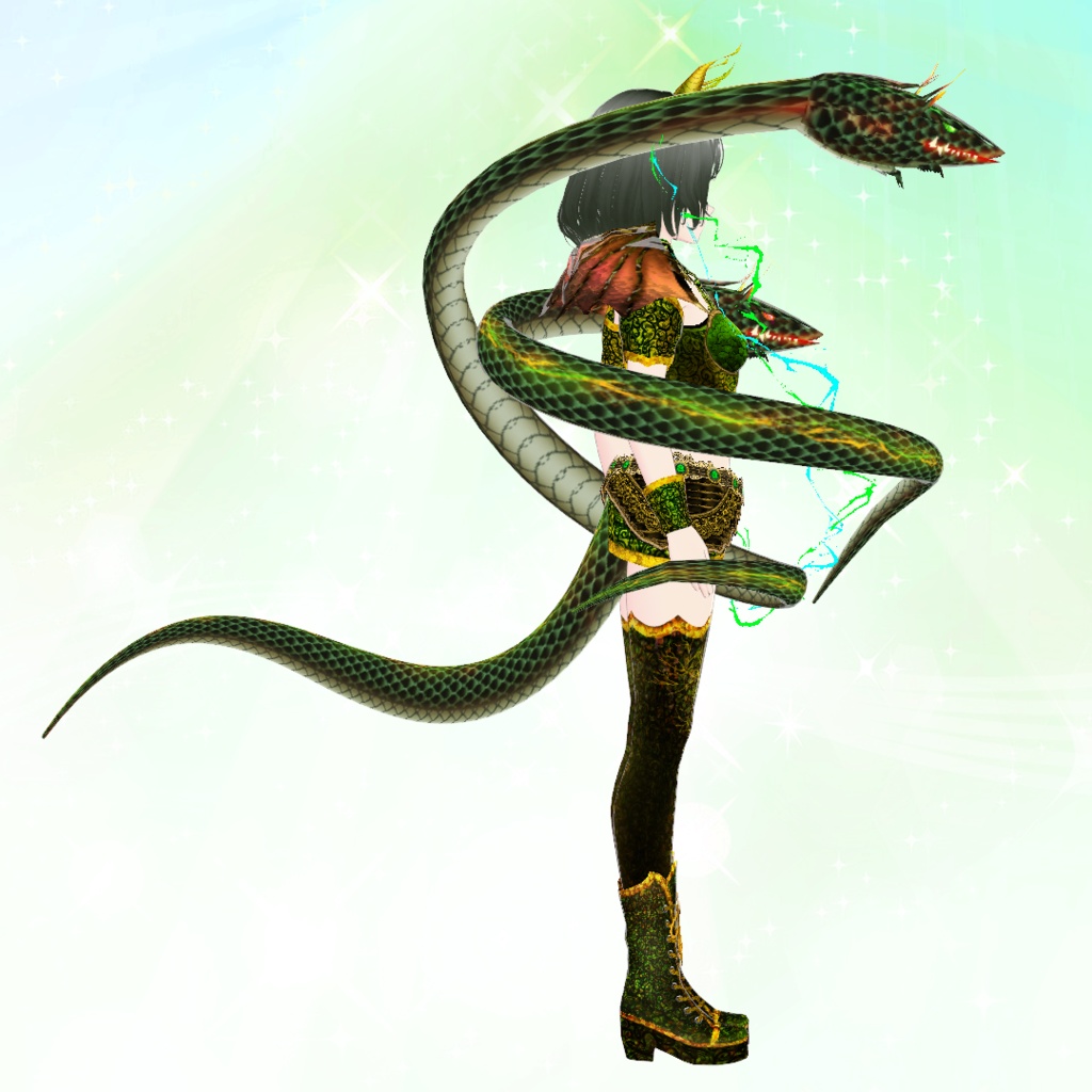 【VRoid】緑銅の蛇神衣装セット