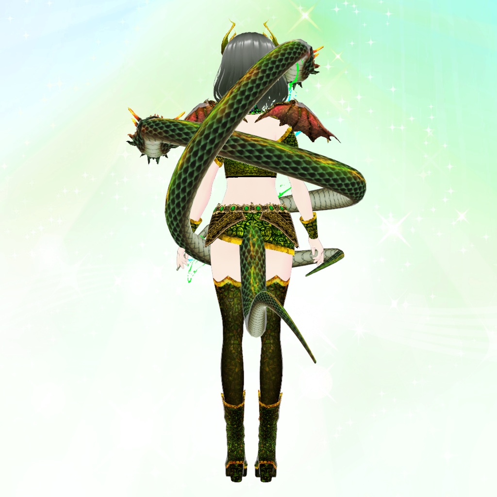 【VRoid】緑銅の蛇神衣装セット