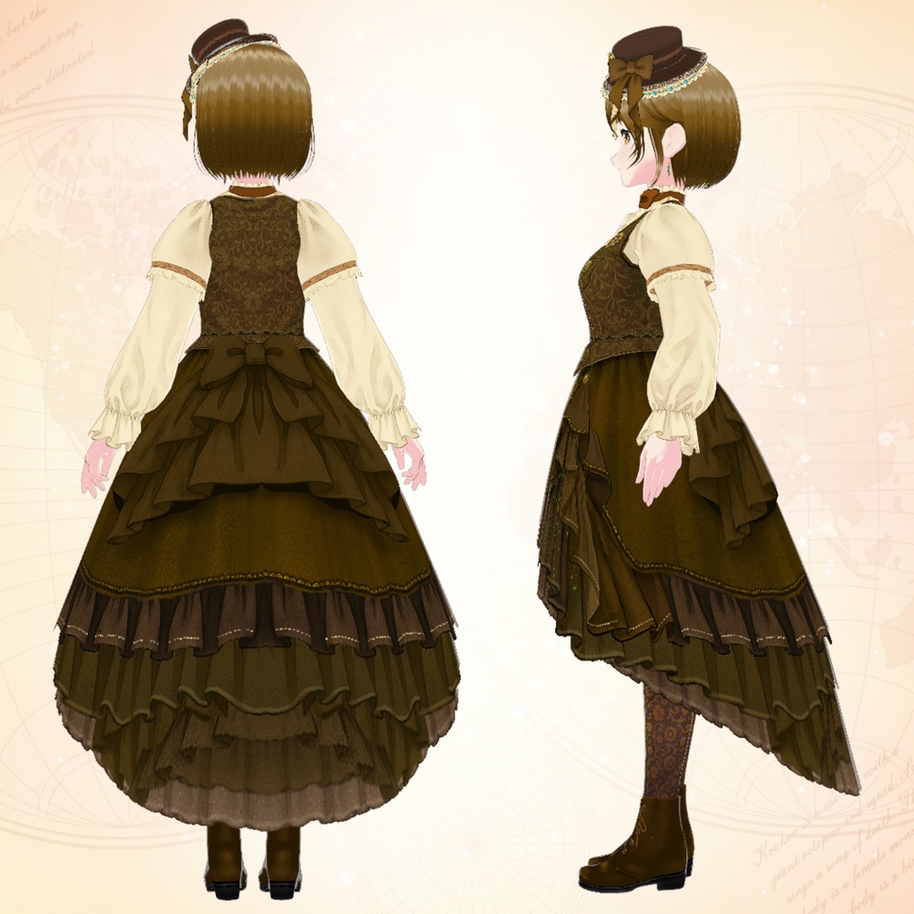 【VRoid】クラシカル・スチームパンク衣装ショコラ・オートマタ
