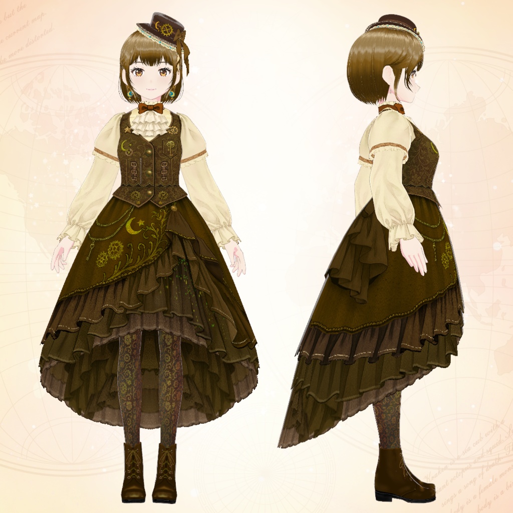 【VRoid】クラシカル・スチームパンク衣装ショコラ・オートマタ