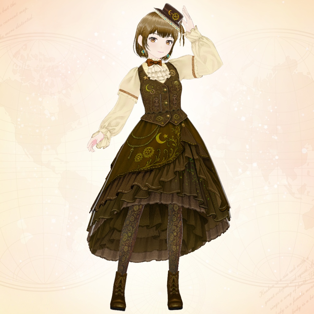 【VRoid】クラシカル・スチームパンク衣装ショコラ・オートマタ