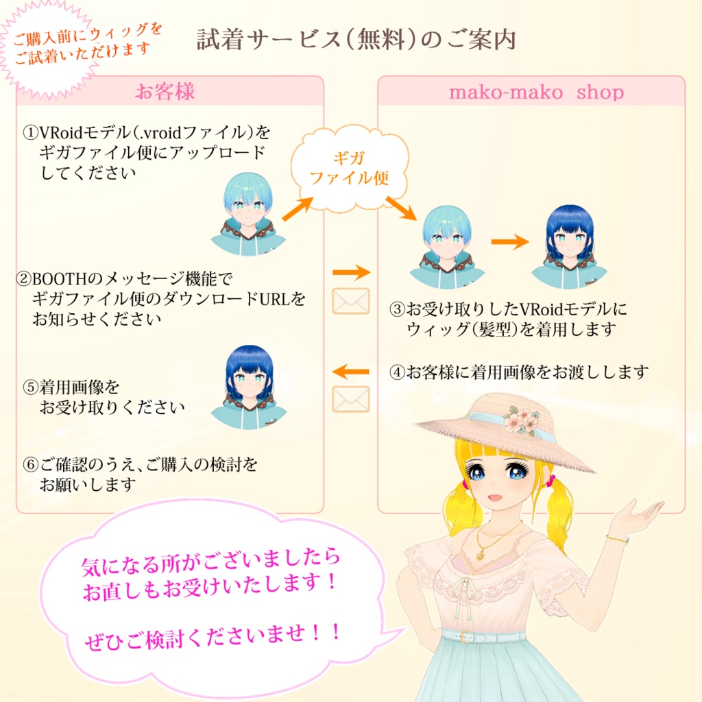 VRoid専用ウィッグ(髪型)リリー・ヴィンテージ