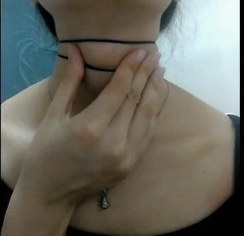 Girl's Adam's apple show 2