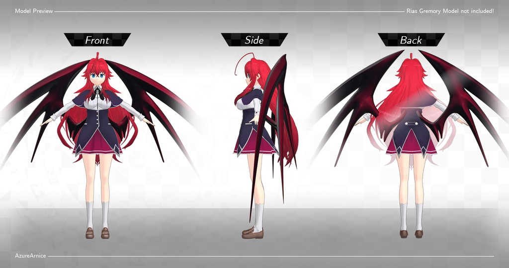 Highschool DxD - Devil Wings MMD Model