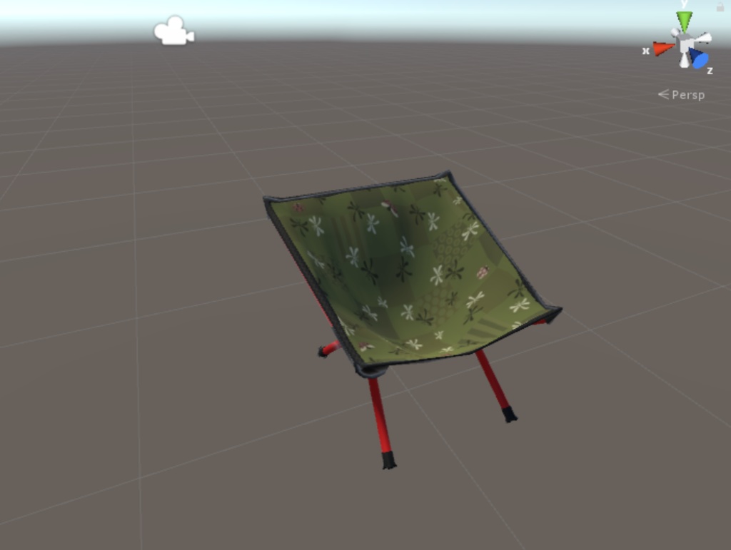 アウトドア用ローチェアの3Dモデル