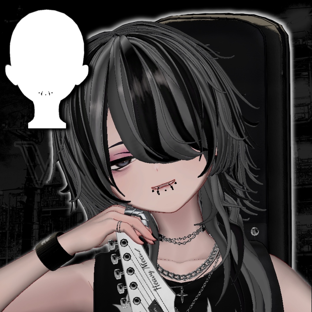 🐺期間限定無料🐺【3avatars【 VRC Hair】 V wolf & mouth piercing (狛乃/くうた/キプフェル)