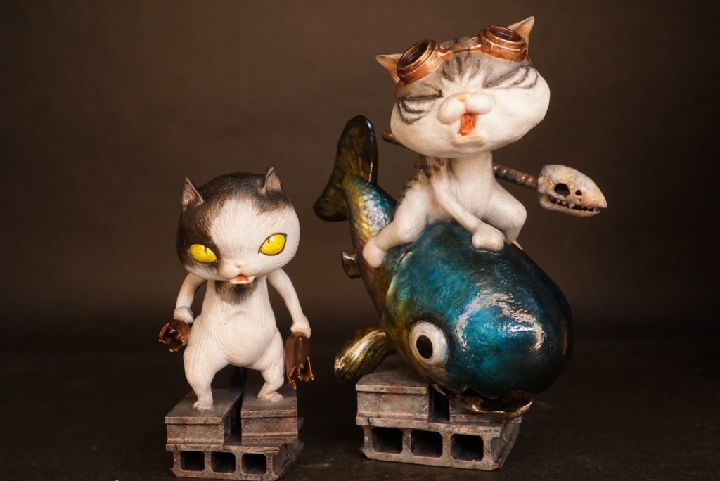 Dada屋オリジナルチェス駒「猫」勢力 ナイト・ポーンセット