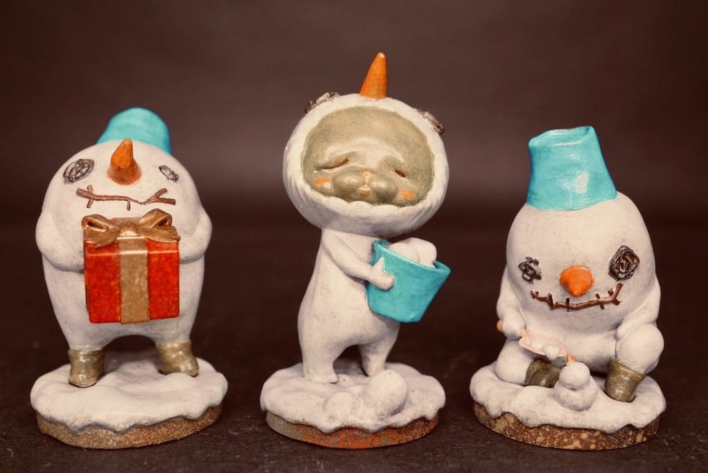 Xmas three （雪だるまぴょん吉と、雪だるま達のキット）