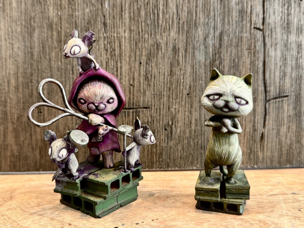 Dada屋オリジナルチェス駒「猫」勢力 ビショップB・ポーンセット(未塗装)