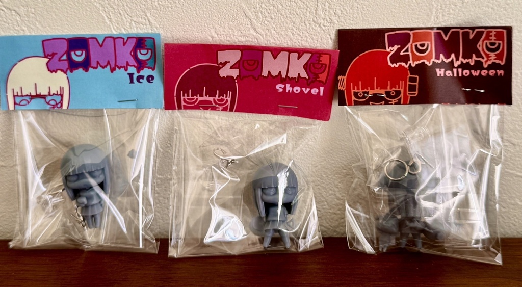 キーホルダー風ゾンコ(アイス、ハロウィン、シャベル)3点セット(未塗装)