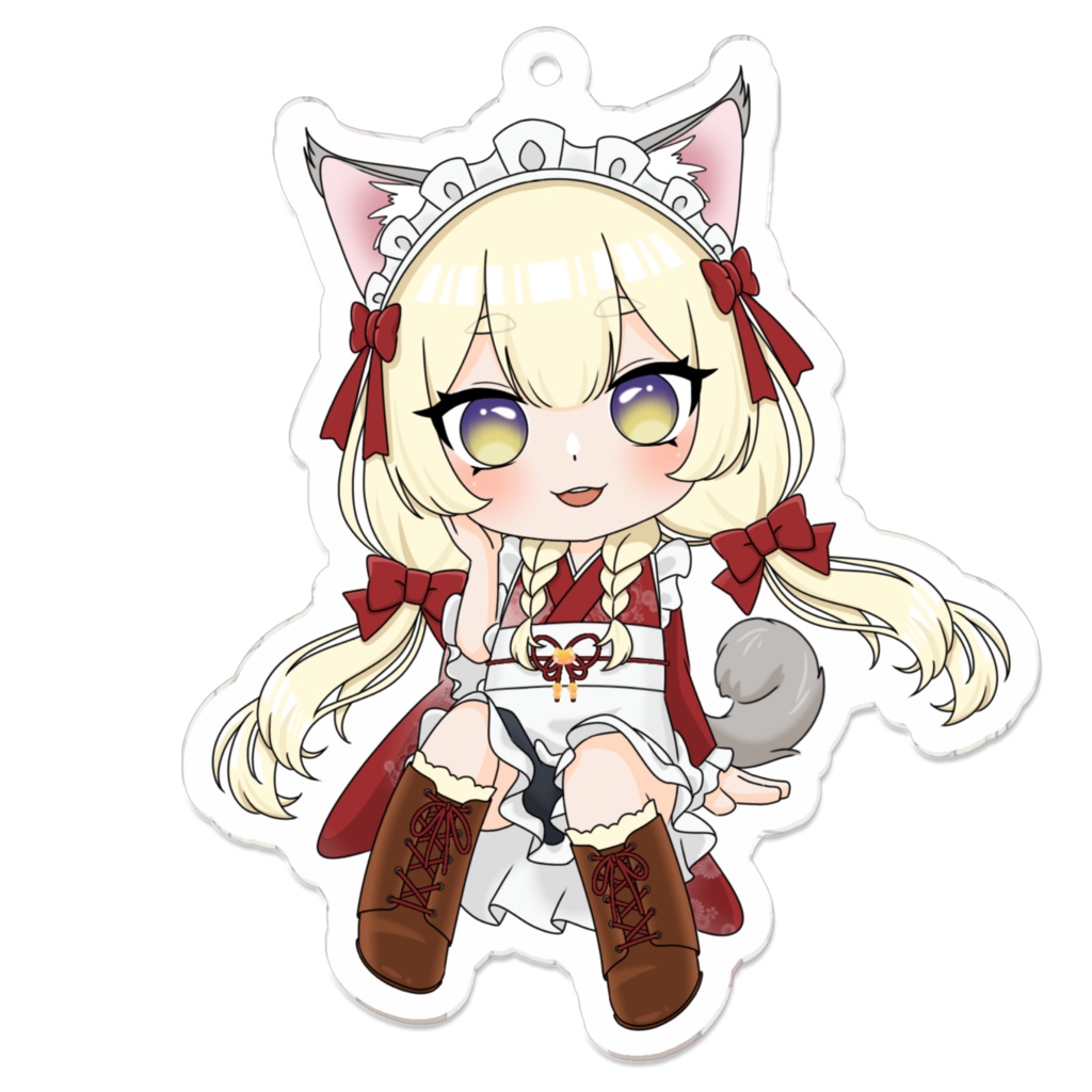 アクリルキーホルダー_和風メイドSD