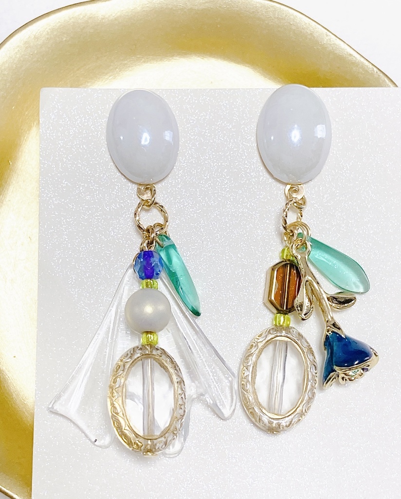 【SALE】プロセカ 純白のあなたへ、誓いの歌を!(青柳冬弥・神代類) 衣装イメージピアス/イヤリング