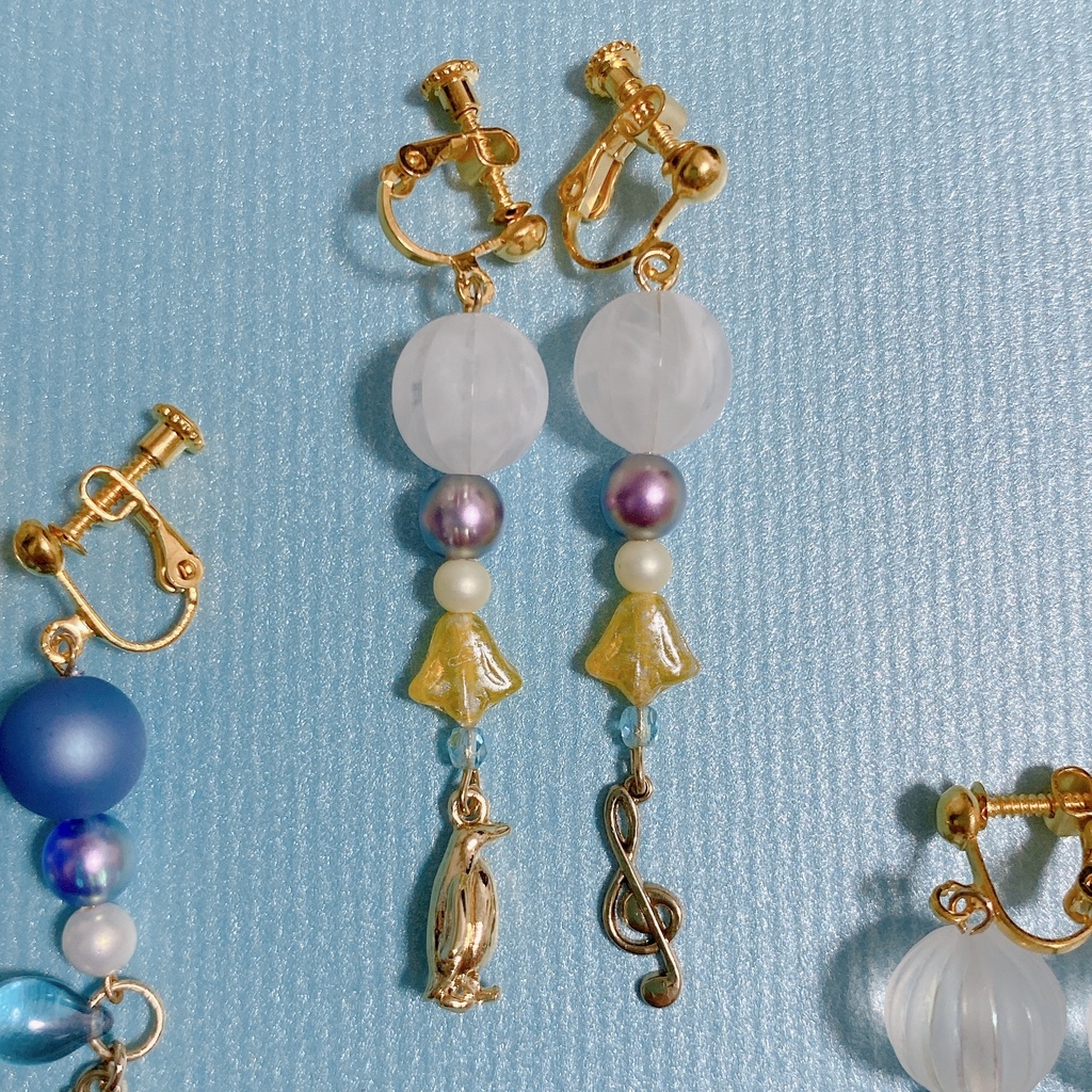 プロセカ 青の世界の音楽隊💙(冬弥・奏・杏) イメージピアス/イヤリング