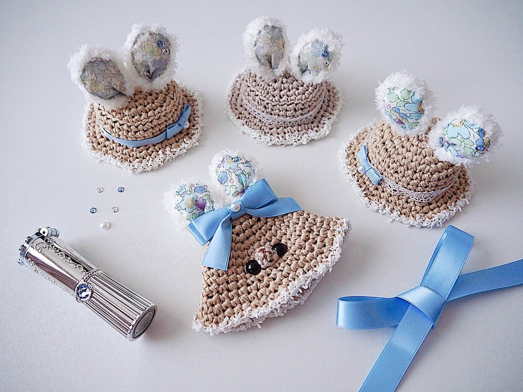 Bunny Straw hat(blue)