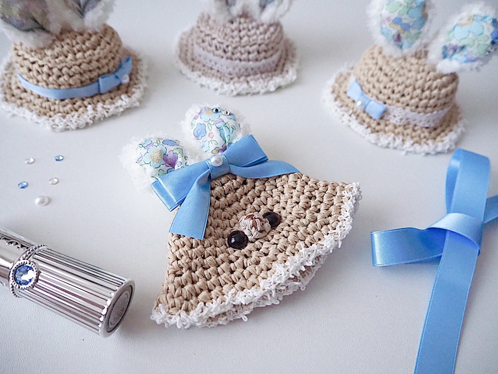 Bunny Straw hat(blue)