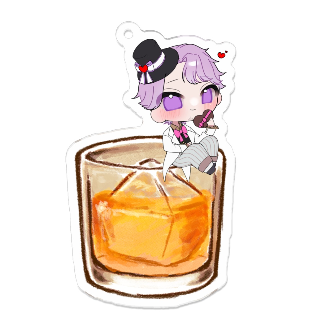 ロックグラス腰掛けろっくさんアクキー