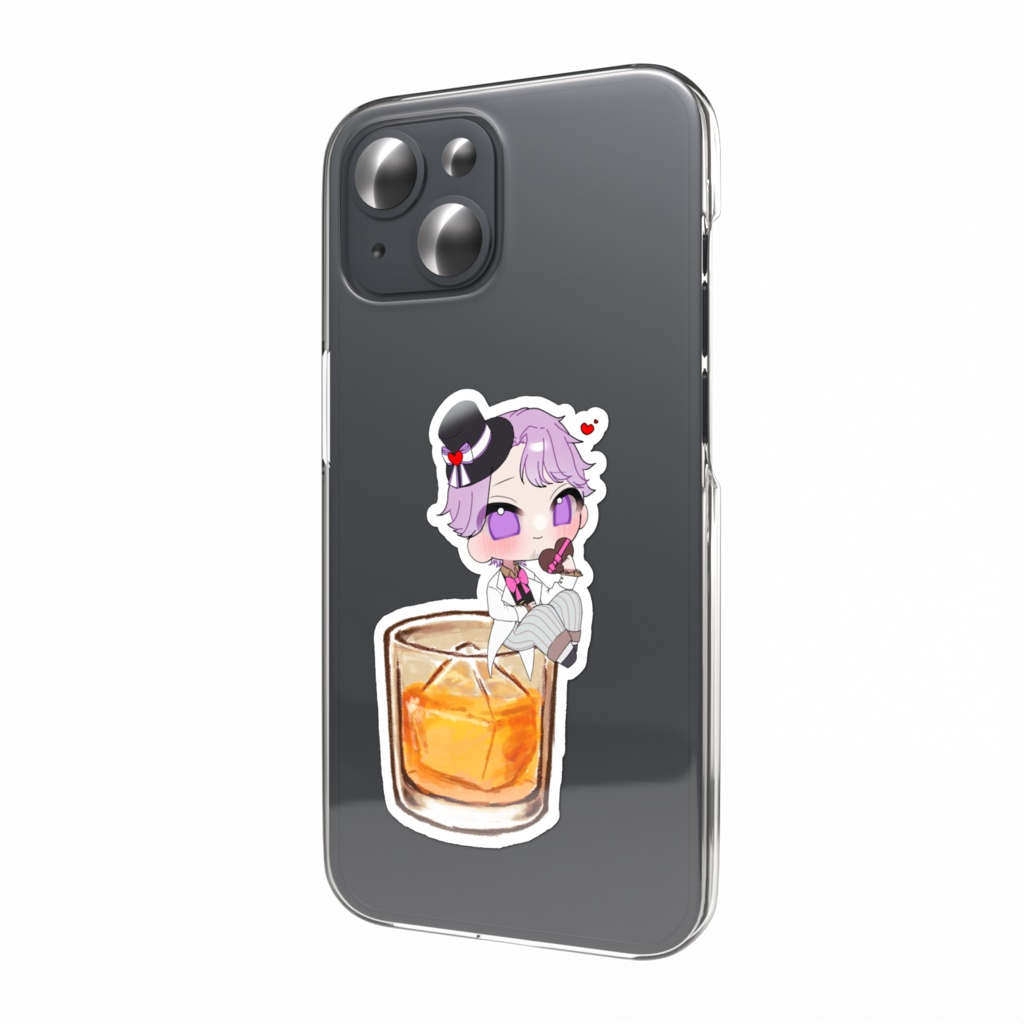 ロックグラス腰掛けろっくさんスマホステッカー