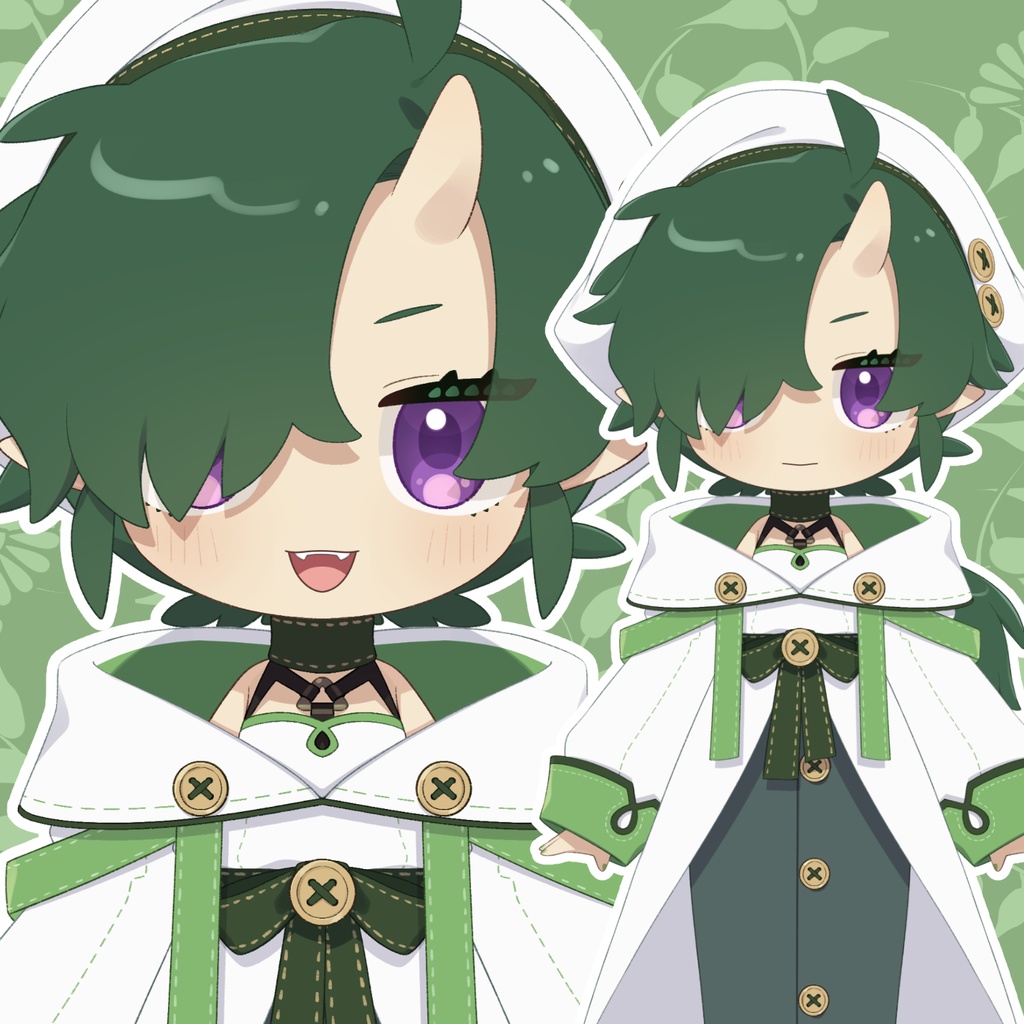 【限定1点】デフォルメ緑髪女の子【VTS対応】