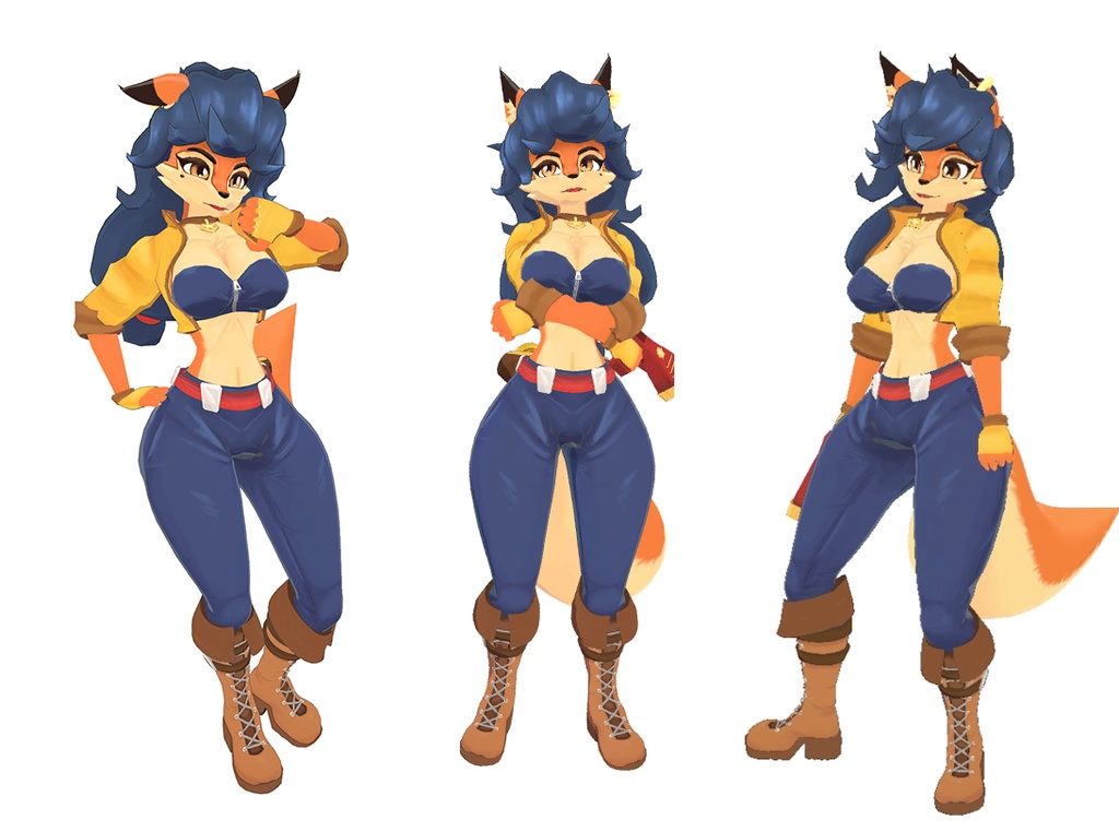 Inspector Fox VRChat Full Body Tracking 3D Model