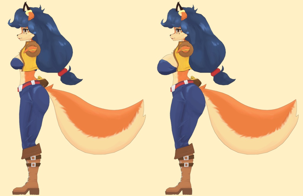 Inspector Fox VRChat Full Body Tracking 3D Model