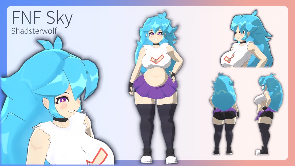 FNF Sky VRChat Full Body Tracking 3D Model