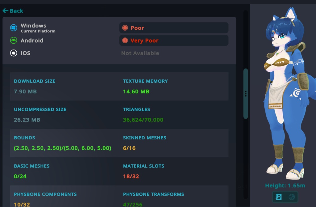 Krystal VRChat Full Body Tracking 3D Model