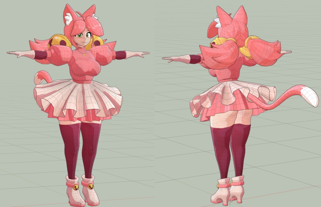 Mew Mew VRChat Full Body Tracking 3D Model