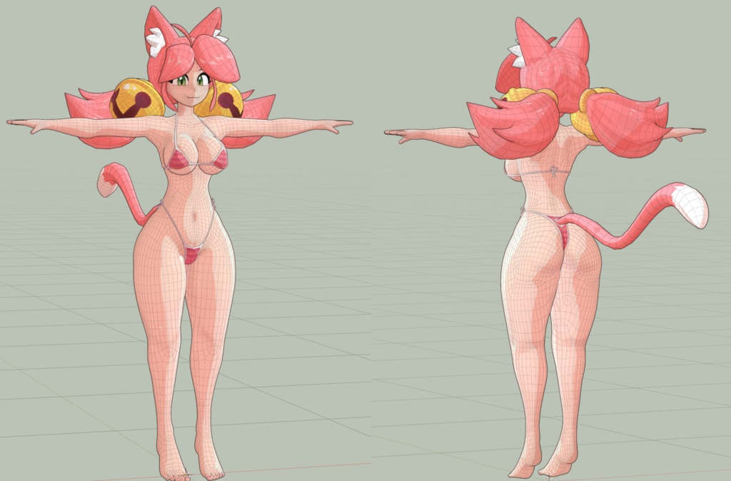 Mew Mew VRChat Full Body Tracking 3D Model