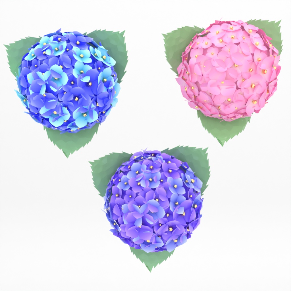 【MA | VRCFury設定済み】イヤリング - あじさい