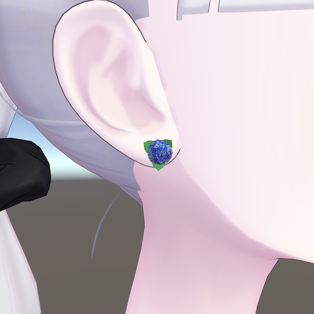 【MA | VRCFury設定済み】イヤリング - あじさい