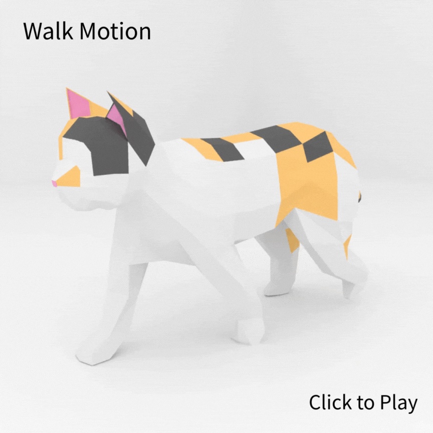 【VRC追従ペット】ローポリ猫【Lowpoly Cat】