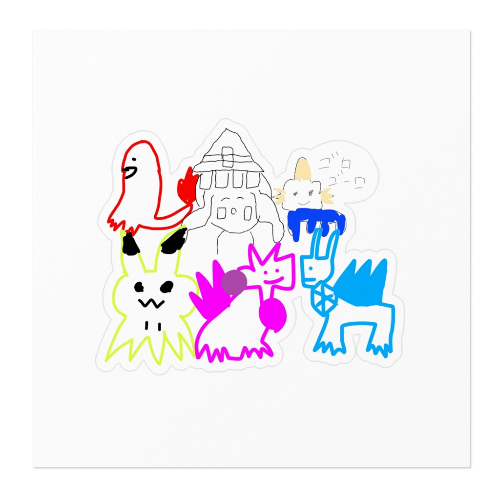 やけくそ集合ステッカー