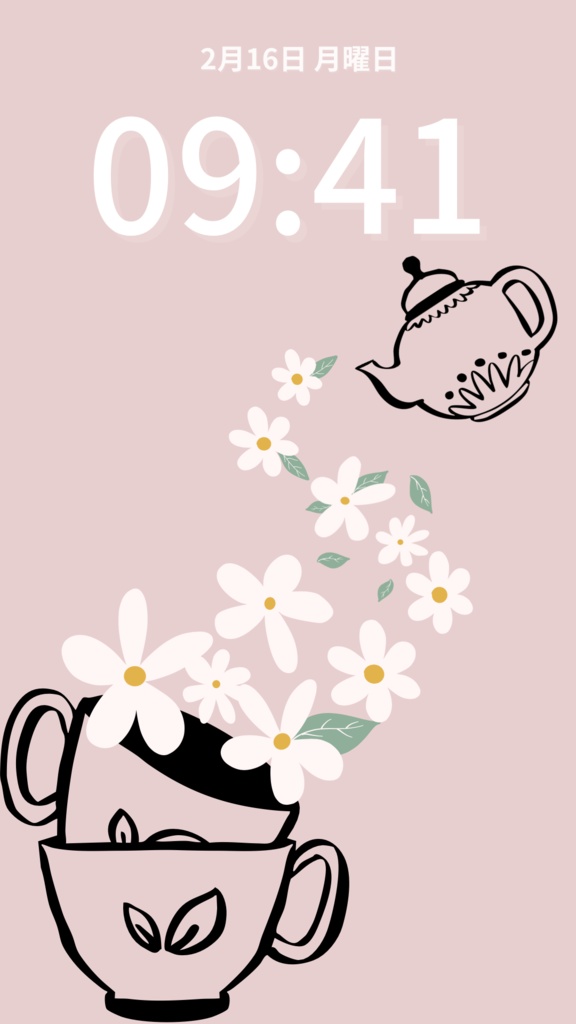 【スマホ壁紙】Color Series|ティータイム〈くすみピンク〉