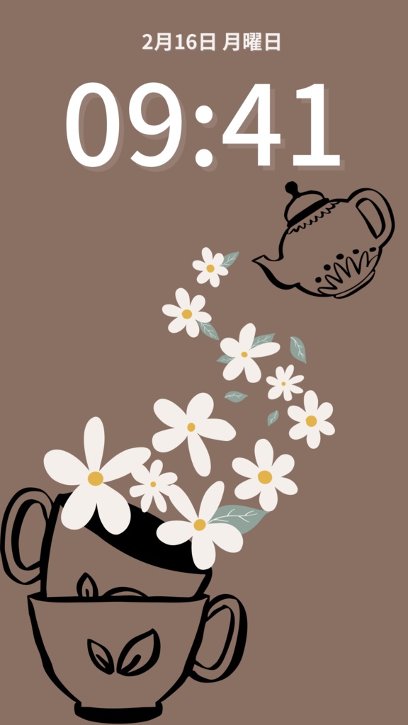 【スマホ壁紙】Color Series|ティータイム〈モカブラウン〉