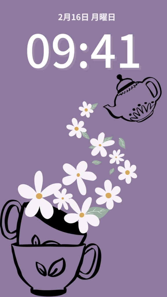 【スマホ壁紙】Color Series|ティータイム〈ダスティパープル〉