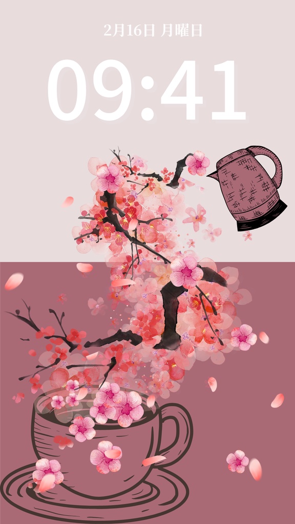 冬ティータイム|ダスティローズ|冬のスマートフォン壁紙(Season Series)