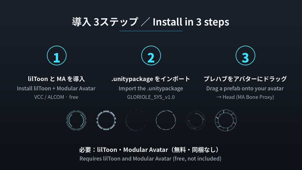 GLORIOLE.SYS|SF光輪パック 6種【VRChat想定・MA対応・Quest対応・全アバター対応】