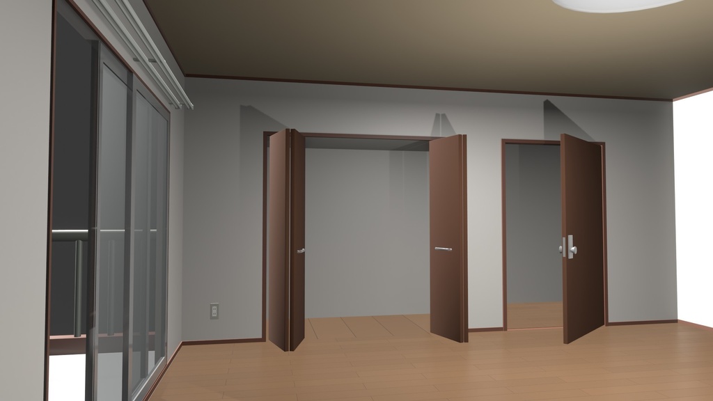 空き部屋3Dデータ(FBX、Blender3.6.0)