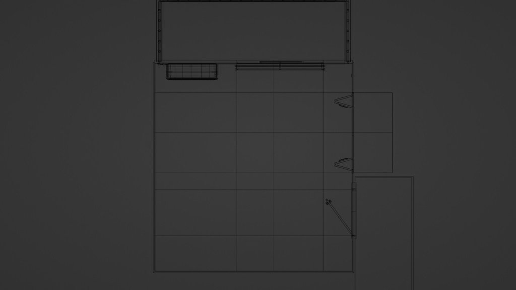空き部屋3Dデータ(FBX、Blender3.6.0)