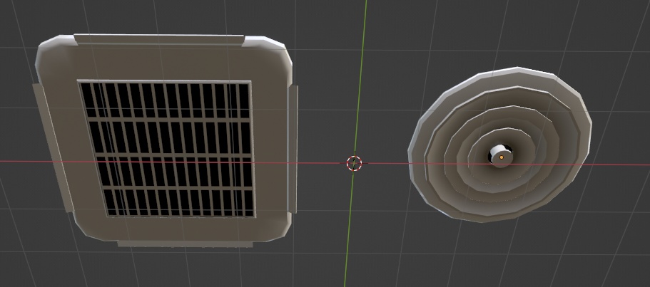 天井の空調(FBX, Blender3.6.0)